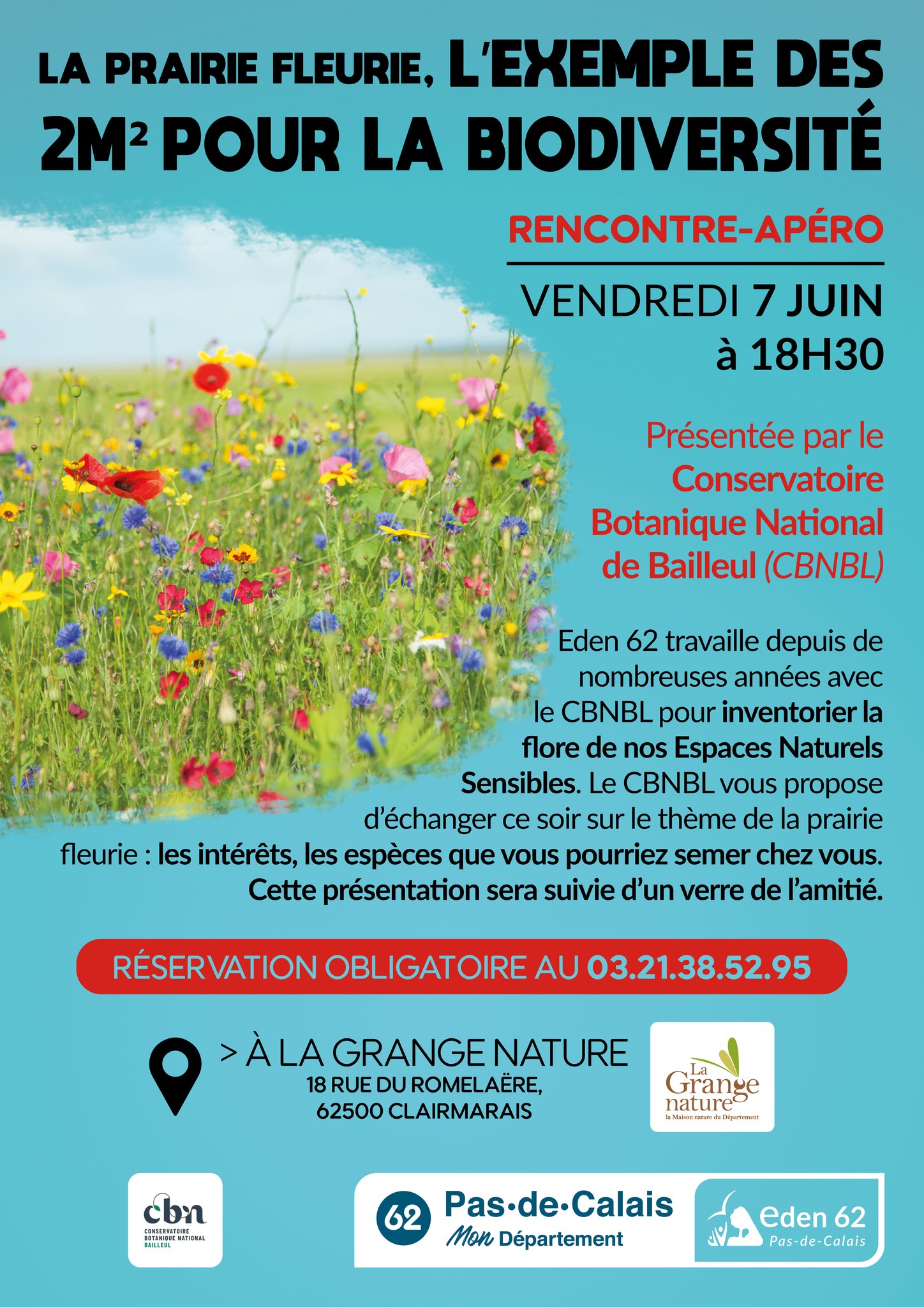 Rencontre-apéro : la prairie fleurie, l'exemple des 2m² pour la biodiversité à Clairmarais (Pas-de-Calais)