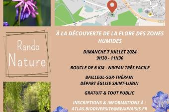 Rando nature à la découverte de la flore des zones humides du Beauvaisis (Oise)