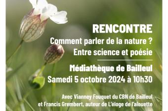 Rencontre "Comment parler de la nature ?" à la médiathèque de Bailleul (Nord)