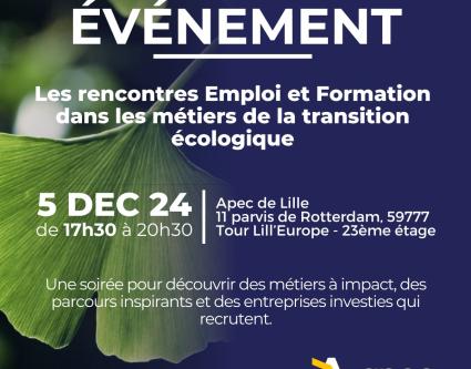 Les rencontres Emploi et Formation dans les métiers de la transition écologique (Lille, Nord)